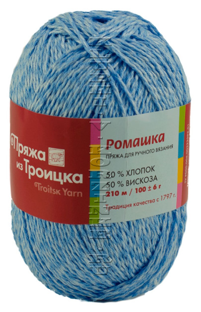 Пряжа Троицкая «Ромашка» - (3501 - Мулине (св.голубой))