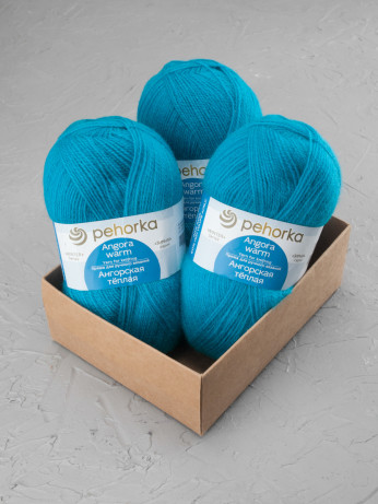 Пряжа Пехорка «Ангорская теплая» - (45 - Тёмная бирюза)