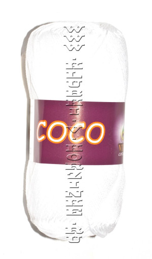 Пряжа VITA cotton &quot;COCO&quot; - (3851 - Белый) 50 гр / 240 м100% мерсеризованный хлопок