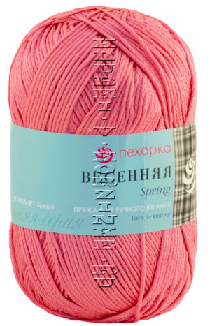 Пряжа Пехорка &quot;Весенняя&quot; - (21 - Брусника) 100 г / 250 м100% хлопок мерсеризованный