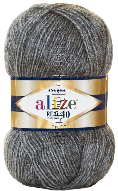 Пряжа Angora Real 40 Alize - (182 - Средне - серый меланж)