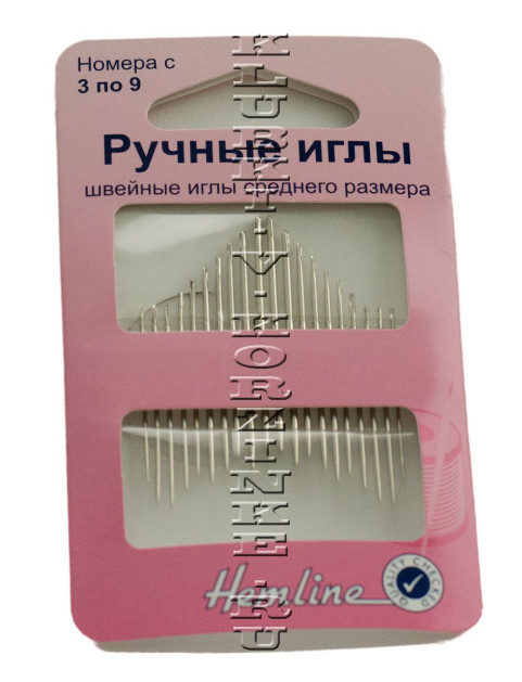 Иглы ручные швейные среднего размера №3 - 9 HEMLINE 