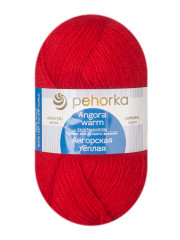 Пряжа Пехорка «Ангорская теплая» - (88 - Красный мак)
