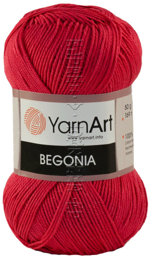 Пряжа YarnArt Begonia - (6328 - Красный) 50 г / 169 м100% мерсеризованный хлопок 