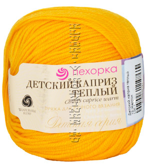Пряжа Пехорка «Детский каприз теплый» - (12 - Желток) 50 г / 125 м50% мериносовая шерсть, 50% фибра