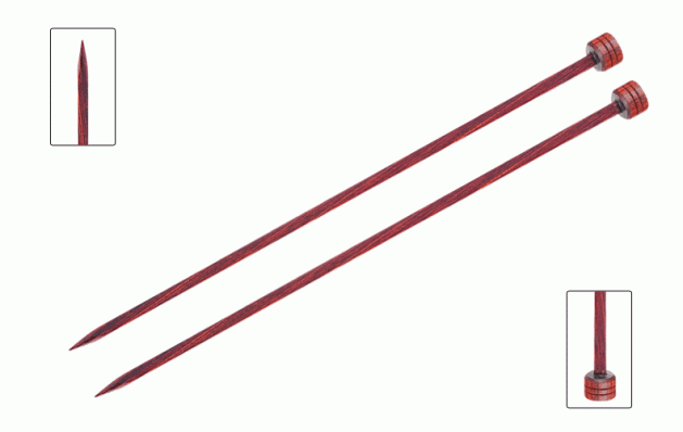 Спицы KnitPro Cubics прямые квадратные деревянные №6,0, 30 см, 2шт.  (арт.25250)