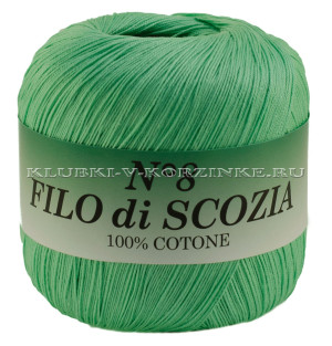 Пряжа Filo di Scozia №8 - (991 - Светло-салатовый) 50 г / 340 м100% мерсеризованный хлопок