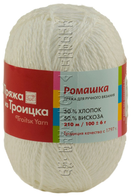 Пряжа Троицкая «Ромашка» - (0230 - Отбелка)