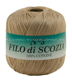 Пряжа Filo di Scozia №5 - (78 - Бежевый) 50 г / 226 м100% мерсеризованный хлопок