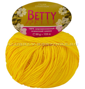 Пряжа Betty - (12 - Желтый) 50 г / 125 м100% египетский мерсеризованный хлопок