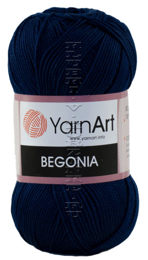 Пряжа YarnArt Begonia - (66 - Темно-синий) 50 г / 169 м100% мерсеризованный хлопок 