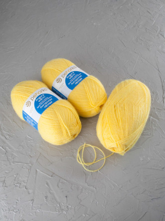Пряжа Пехорка «Ангорская теплая» - (75 - Жёлтая роза)