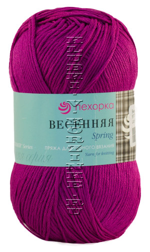 Пряжа Пехорка &quot;Весенняя&quot; - (87 - Т.лиловый) 100 г / 250 м100% хлопок мерсеризованный