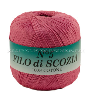 Пряжа Filo di Scozia №5 - (22 - Темно-розовый) 50 г / 226 м100% мерсеризованный хлопок