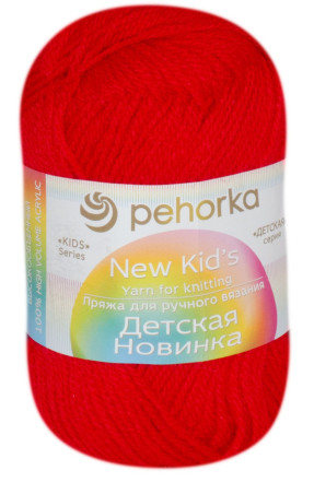 Пряжа Пехорка «Детская новинка» - (06 - Красный)