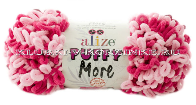 Пряжа Puffy More Alize - (6274 - Розовый, фуксия)