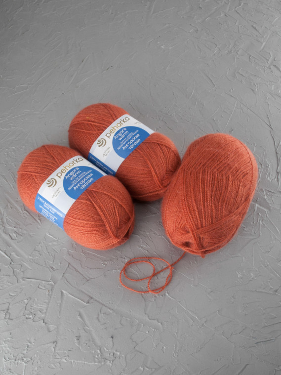 Пряжа Пехорка «Ангорская теплая» - (189 - Ярко - оранжевый)