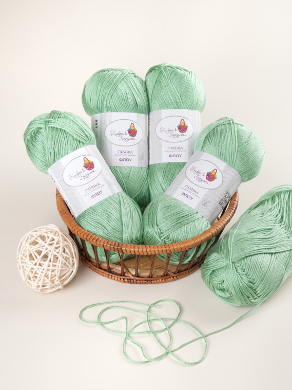 Пряжа "Флоу" (14 - Яблочный шелк)