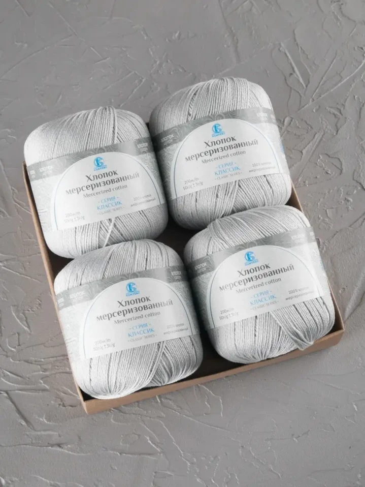 Пряжа Камтекс «Хлопок Мерсеризованный» - (106 - Жемчужный)