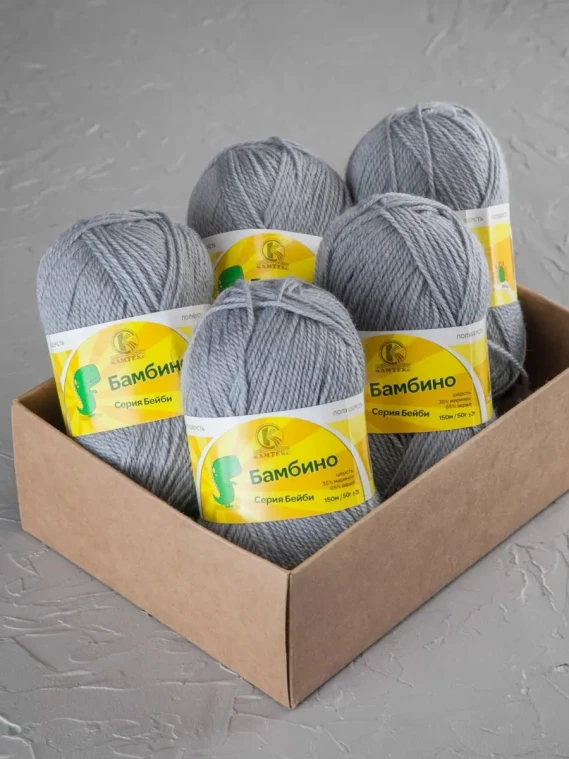 Пряжа Камтекс «Бамбино» - (168 - Светло-серый)