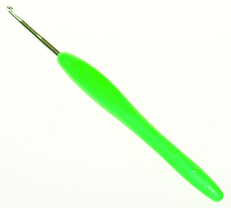 Крючок металлический № 3,0 с каучуковой ручкой 13,5 см