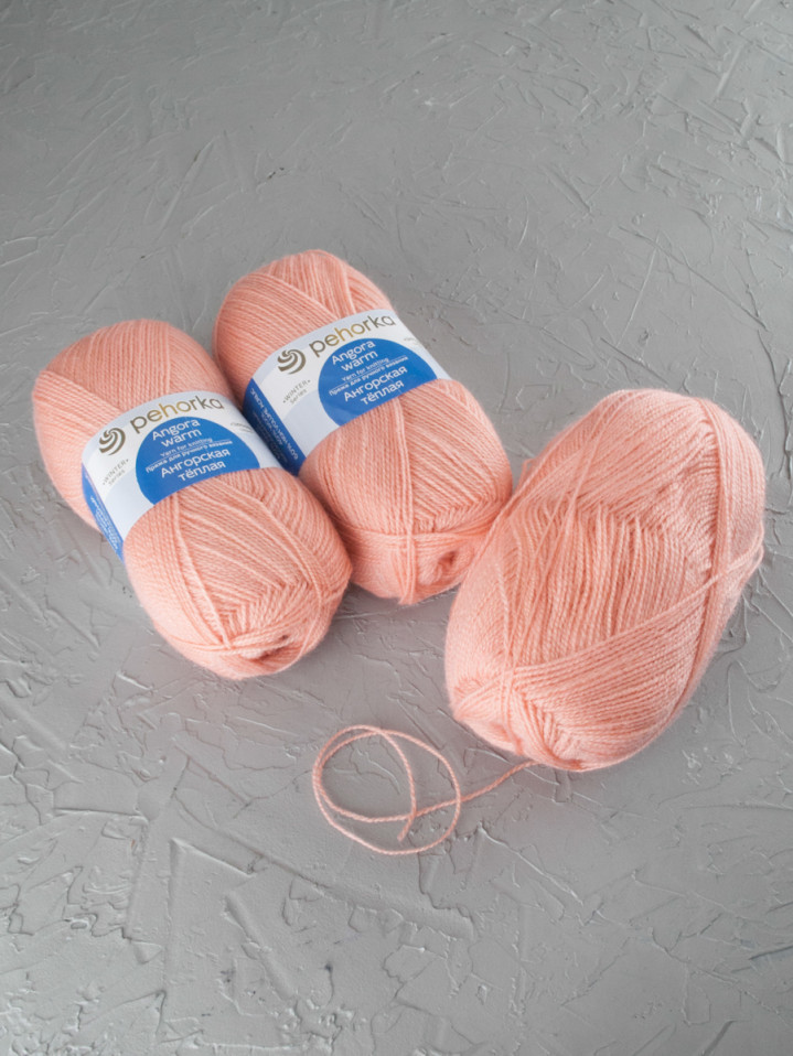 Пряжа Пехорка «Ангорская теплая» - (265 - Розовый персик)