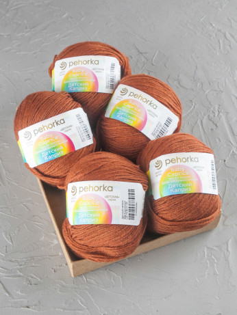 Пряжа Пехорка «Детский каприз» - (338 - Кирпичный)