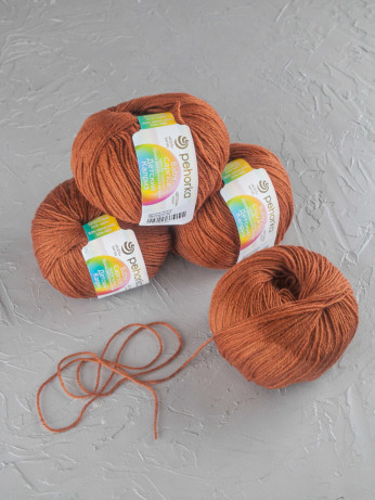 Пряжа Пехорка «Детский каприз» - (338 - Кирпичный)