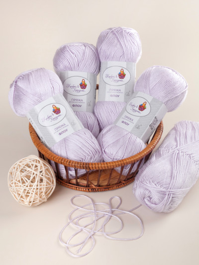 Пряжа "Флоу" (16 - Пудровая сирень)
