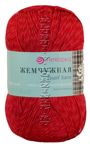 Пряжа Пехорка &quot;Жемчужная&quot; - (06 - Красный) 100 г / 425 м50% хлопок, 50% вискоза
