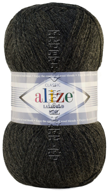 Пряжа Lanagold 800 Alize - (521 - Тёмно - серый меланж)