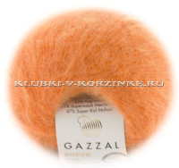 Пряжа Super Kid Mohair Gazzal - (64419 - Оранж)