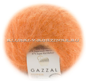 Пряжа Super Kid Mohair Gazzal - (64419 - Оранж) 