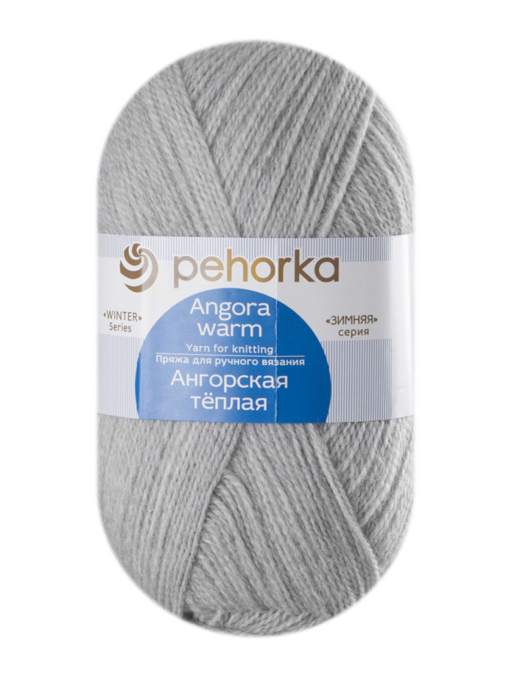 Пряжа Пехорка «Ангорская теплая» (386 - св.серый меланж)