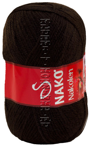 Пряжа Nakolen Nako - (5195 - Темно-коричневый) 100 г / 210 м49% шерсть, 51% акрил