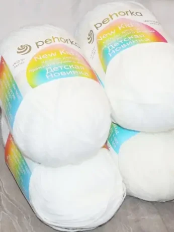 Пряжа Пехорка «Детская новинка» - (01 - Белый)