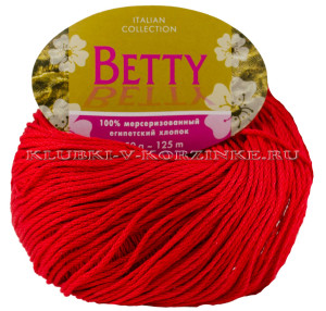 Пряжа Betty - (18 - Красный) 50 г / 125 м100% египетский мерсеризованный хлопок