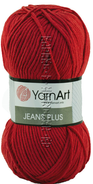 Пряжа YarnArt «Jeans plus» - (64 - Красный) 100 г / 160 м55% хлопок, 45% полиакрил
 