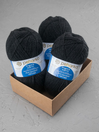 Пряжа Пехорка «Ангорская теплая» - (435 - Антрацит)