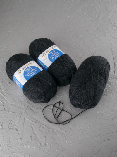 Пряжа Пехорка «Ангорская теплая» - (435 - Антрацит)