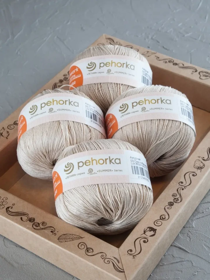 Пряжа Пехорка «Ажурная» - (03 - Св.бежевый)