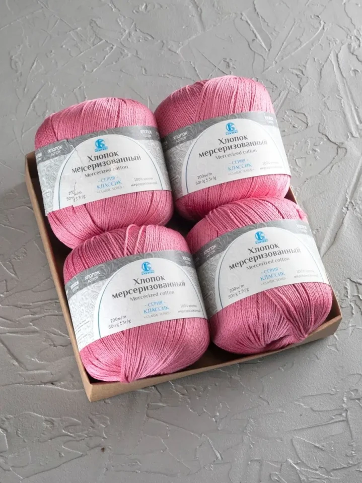 Пряжа Камтекс «Хлопок Мерсеризованный» - (088 - Брусника)