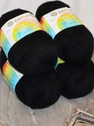 Пряжа Пехорка «Детская новинка» - (02 - Черный)