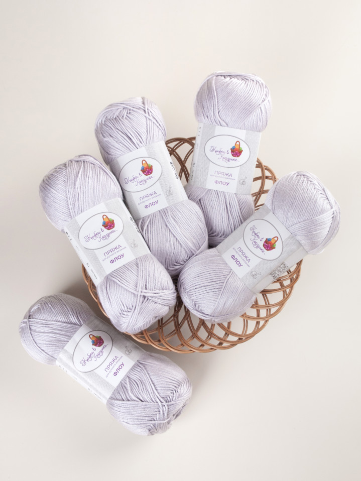 Пряжа "Флоу" (19 - Холодный жемчуг)