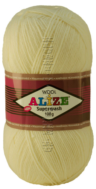 Пряжа SUPERWASH Alize - (01 - Кремовый)