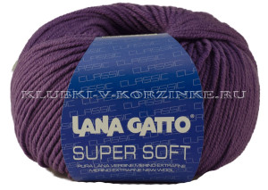 Пряжа Super Soft Lana Gatto - (13335 - Сиреневый) 50 г / 125 м100% мериносовая шерсть экстрафайн