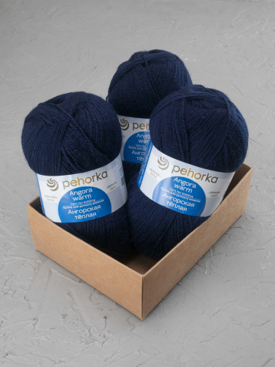 Пряжа Пехорка «Ангорская теплая» - (571 - Синий)