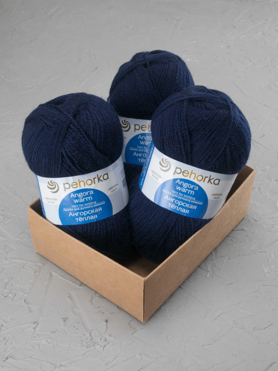 Пряжа Пехорка «Ангорская теплая» - (571 - Синий)