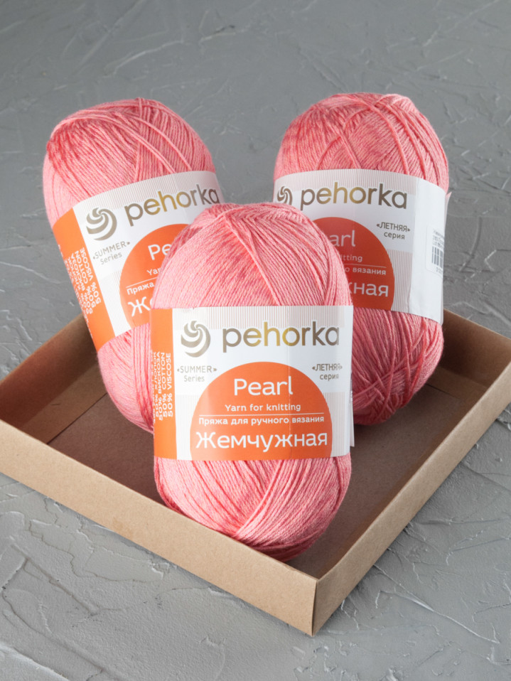 Пряжа Пехорка «Жемчужная» - (283 - Лосось)