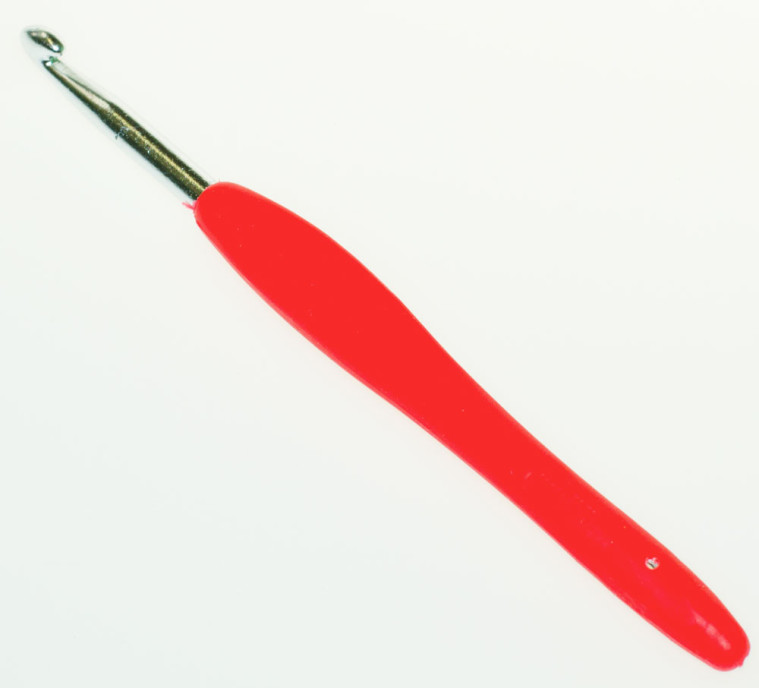 Крючок металлический № 5,5 с каучуковой ручкой 13,5 см